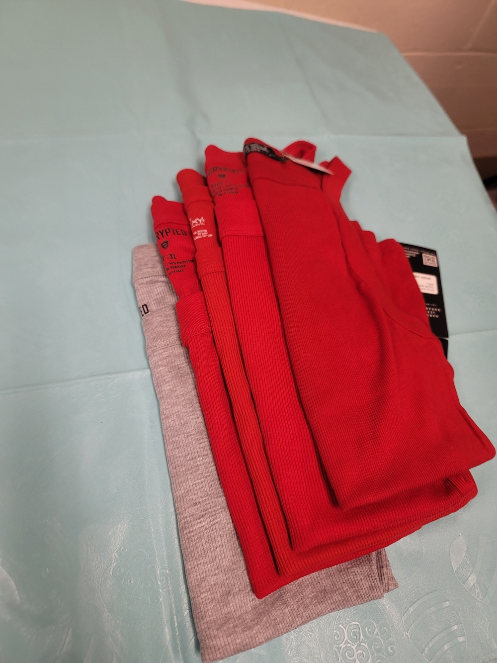 Men's Red Ribbed Square-Neck Tank Top - Picture 6 of 15